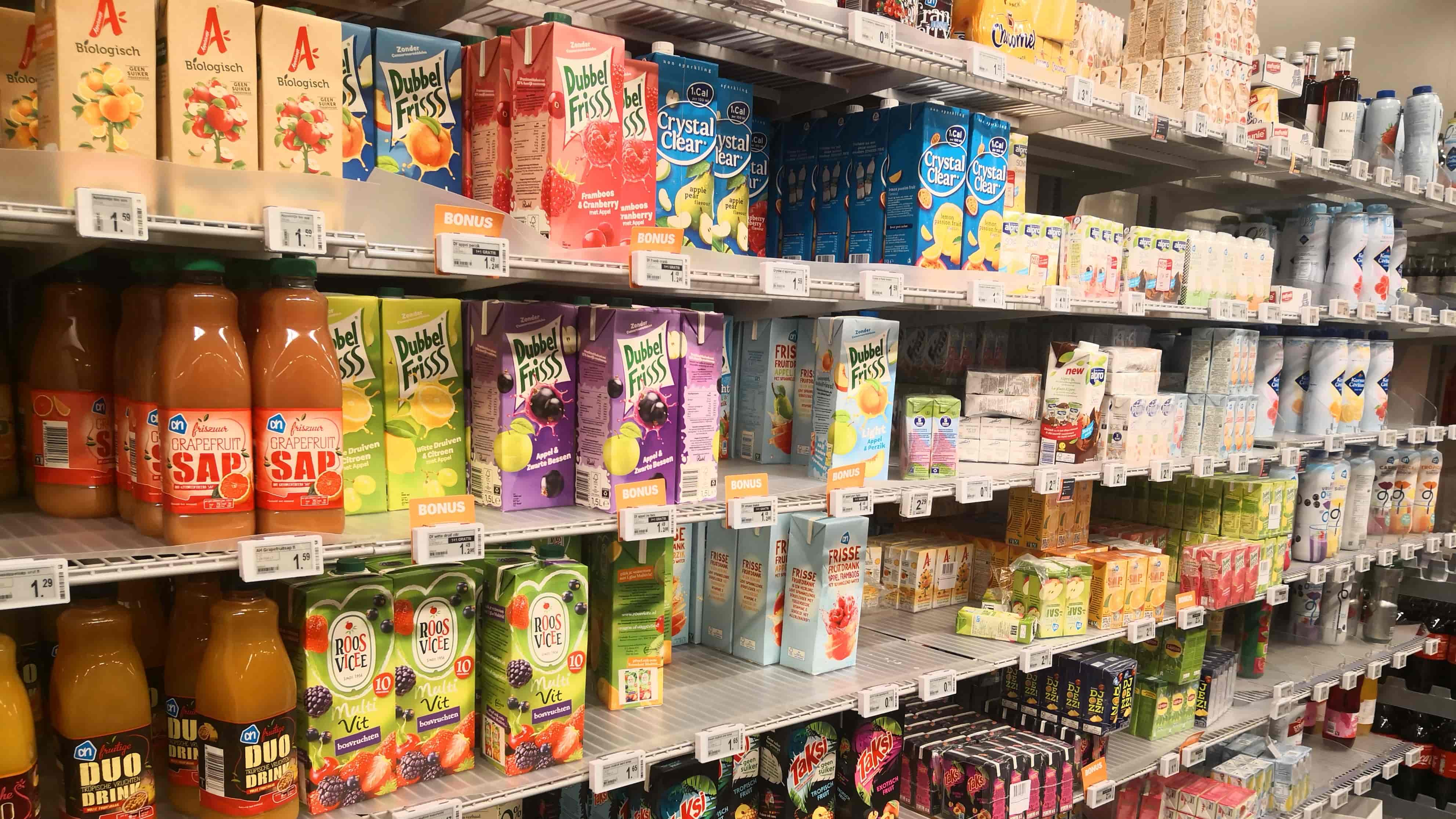 electronic shelf labels in supermarkets.